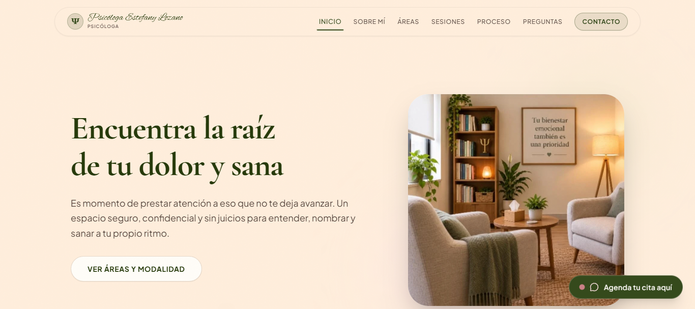 Captura del proyecto Psicóloga Estefany Lozano